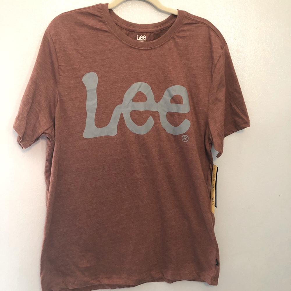 LEE mens NWT short sleeve tee shirt w gray logo size large